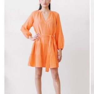 NEW Rails Vibrant Orange Long Sleeve Dress Size S